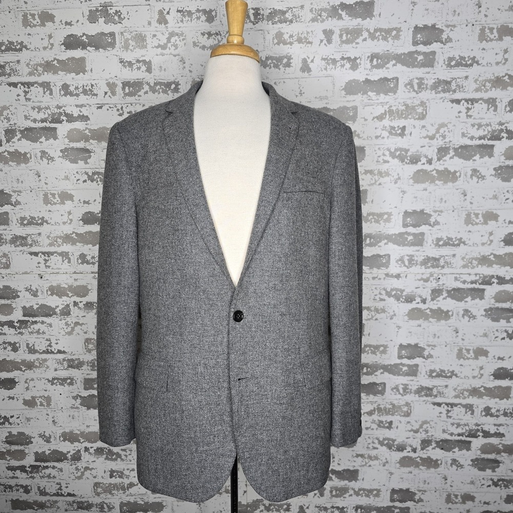 J Crew Ludlow Blazer Mens 44R Gray 100% Yorkshire Tweed By Moon England 2 Button